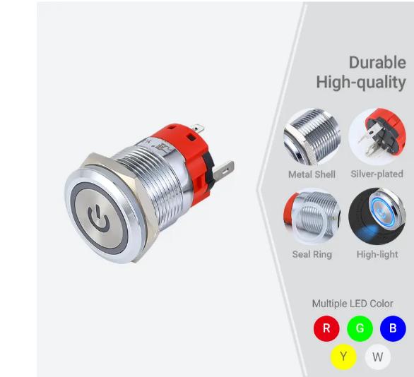 19mm 3a 푸시 버튼 스위치